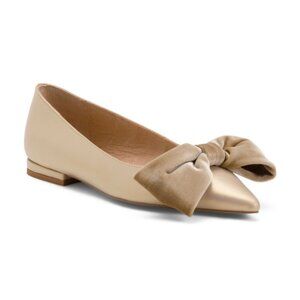 CECELIA NEW YORK Leather Brie Bow Flats
